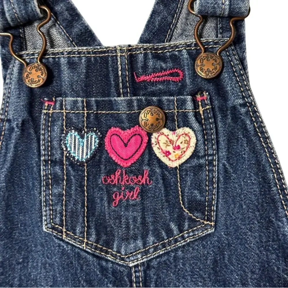 Vintage Oshkosh Girls 24 months Denim Overalls